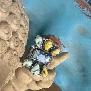 Handmade Sterling Silver Cluster Ring
Adjustable - sits at a size 8